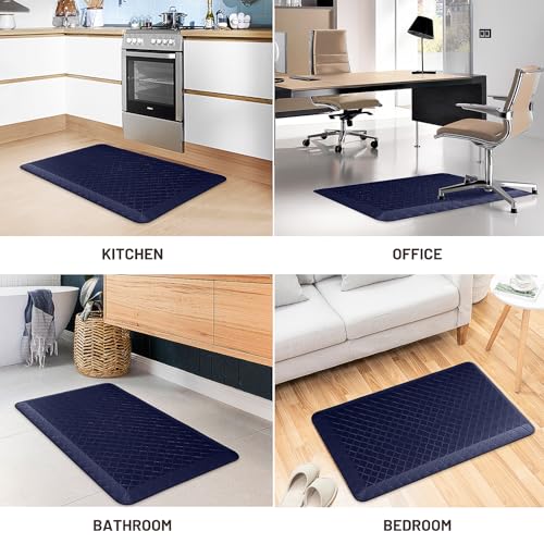 HappyTrends Kitchen Floor Mat - 4/5 Inch Thick Anti-Fatigue Kitchen Rug - color: Blue, size: 36"L x 22"W x 0.8"Th