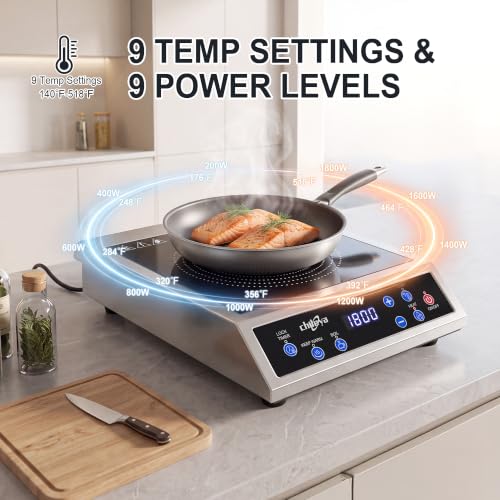 Commercial Induction Cooktop 1800W Professional Single Countertop Burner
