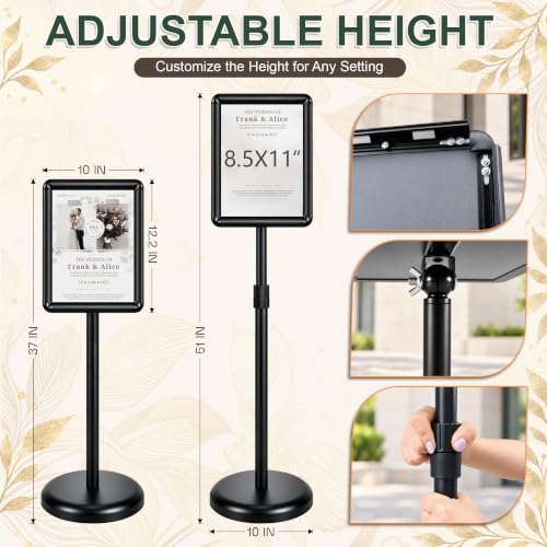 Stand Sign Holder, 8.5x11 Sign Stand for Display, 6-Pack, Black - size: 8.5*11 Chamfer 6Pack