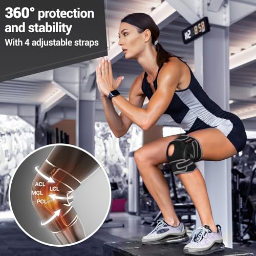 DR. BRACE ELITE Knee Brace with Side Stabilizers & Patella Gel Pads - color: Mercury, size: Medium