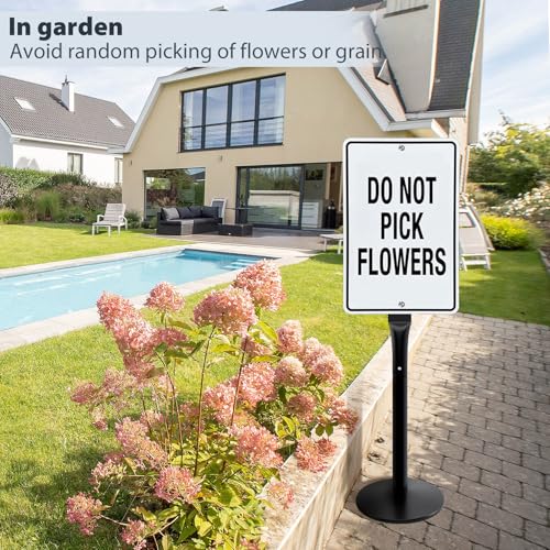 Heavy Duty Parking Sign Base Cast Iron 48" Parking Sign Post, Heavy Duty Cast Iron Sign Holder Base, Movable Sign Stand Suitable for Hanging Warning, Notice, Guiding Sign Display Stand (Black)