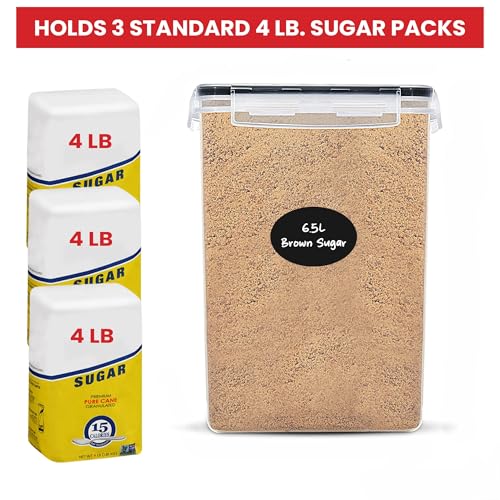 Extra Large Flour and Sugar Storage Containers 6.5L/220 Fl. oz; Set of 2 Plastic Bulk Airtight Food Storage Rice Containers With Lids - Kitchen Pantry Organizer and Storage Canisters, Marker & Labels - color: 03 - 6.5L (Set of 2)