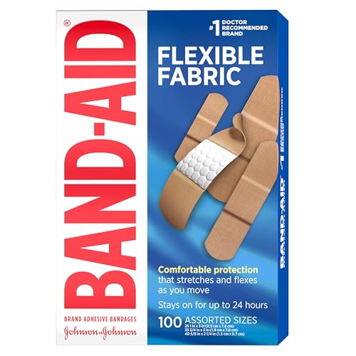 BAND-AID Brand Flexible Fabric Adhesive Bandages, Assorted Sizes, 100 Count - size: 100 Count, style: Assorted Sizes