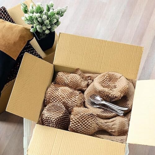 MAXECHO Honeycomb Packing Paper, 17.5" x 50 ft Bubble Cushioning Wrap for Moving Shipping Products Gifts Wrapping Essentials Packaging Materials Supplies - size: 17.5" x 50 ft