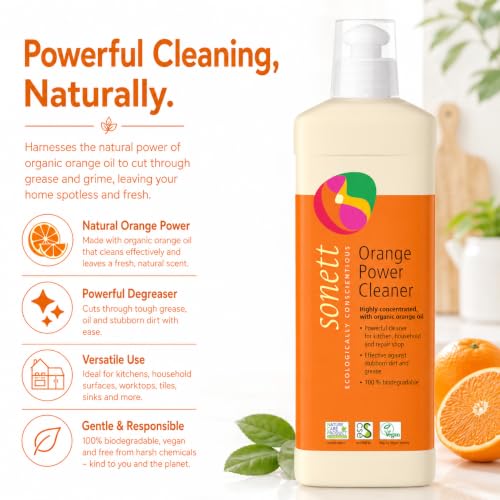 Sonett Orange Power Cleaner, Concentrated Degreaser, 1-Pack (17 Fl Oz)