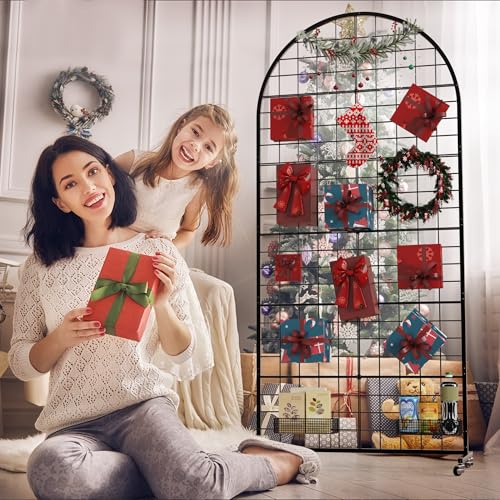 VGMiu Grid Wall Panel 2.6' x 5.8' FT Metal Grid Display Stand 1PCS Black - color: Black, size: 5.8 ft