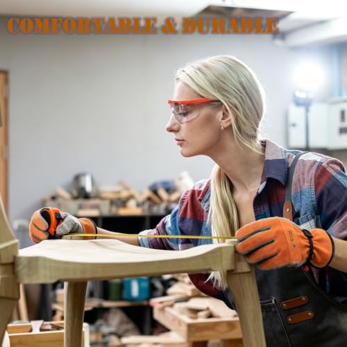 WZQH Leather Work Gloves for Men or Women.Gardening,Welding,Orange-Grey S - color: Orange - Grey, size: Small (Pack of 1)