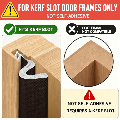 Litaibai 40 ft Kerf Weather Stripping Door Seal for Exterior Doors, Brown - color: Brown, size: 40 Feet