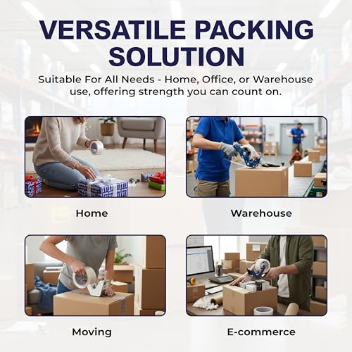 Clear Packing Tape 2.7 MIL Thick - 36 Heavy-Duty Wrapping Tape - 55-Yard Length, 1980 Total Yards 1.88-Inch Wide Strong Adhesive Rolls for Moving, Office Packaging, Storage Organization & Warehouse - size: 36 Rolls, style: Premium (1.88 x 55)