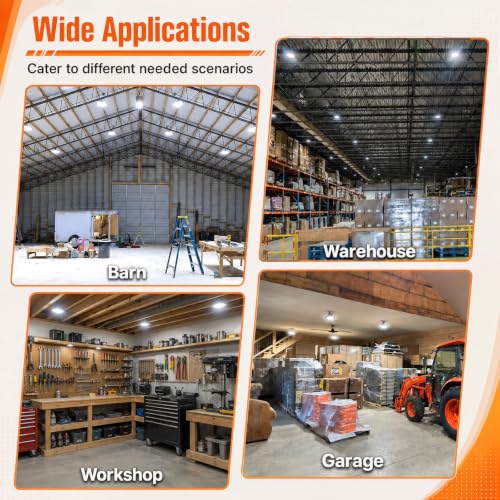 UFO LED High Bay Light: 150W 5000K Led Shop Lights 21000LM IP65 AC100-277V with US Plug 5' Cable - UFO Light for Warehouse Basement Factory Studio - size: 150W/1Pack