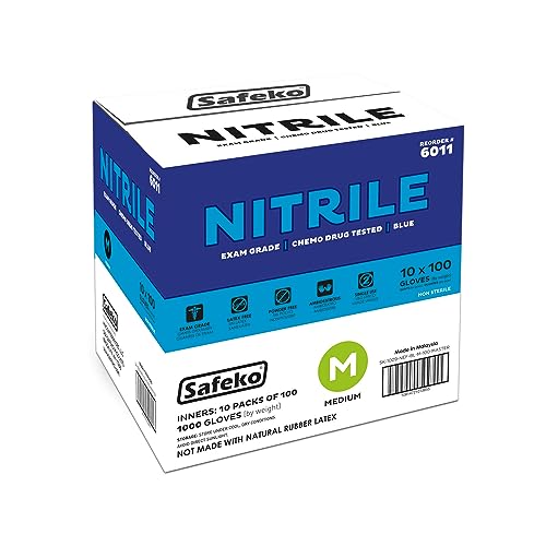 Nitrile Gloves | Black | 3 Mil | Latex Free, Powder Free | SK-1009-NEF-BK - color: Blue, size: Medium