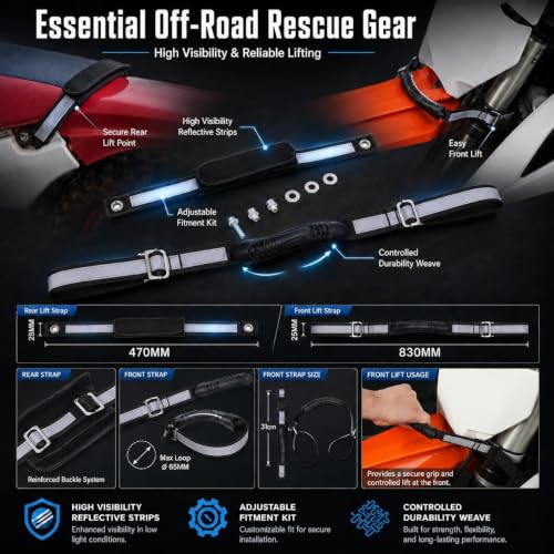 Adjustable Front and Rear Dirt Bike Rescue Lift Strap