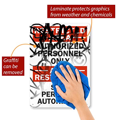 "Restricted Area - Authorized Personnel Only" Sign by SmartSign | 10" x 14" Plastic - size: 10" x 14" Plastic