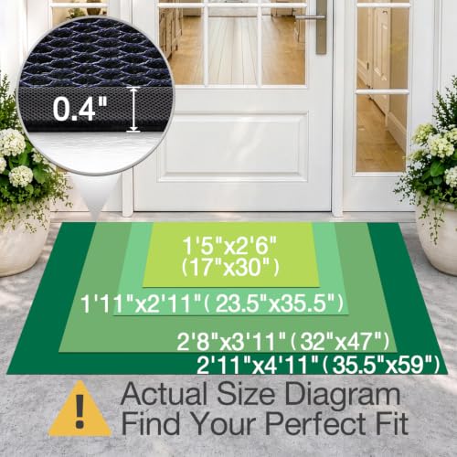 LUMI Outdoor Door Mat Traps & Hides Dirt 32x47, Outside Entrance, Blue - color: Blue, size: 2'8" x 3'11" (32"x47")