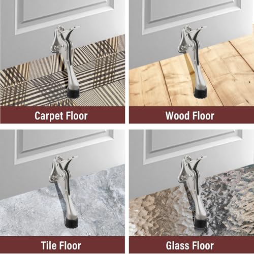 Chumia Heavy Duty Kick Down Door Stopper Metal Doorstop, Steel Gray, 12 Pcs - color: Steel Gray