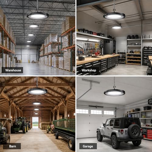 UFO High Bay LED Shop Lights 200W 10 Pack 5000K with 5ft Plug