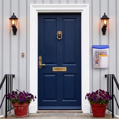 Menkxi 3 Pcs Estate Brochure Box Wall Mount Waterproof Flyer Holder, Blue - color: Blue