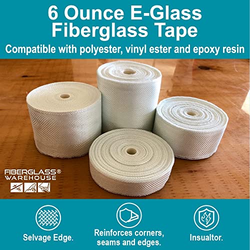 Fiberglass Cloth Tape, 6 oz, 2" Wide by 50 Yards (150 feet)