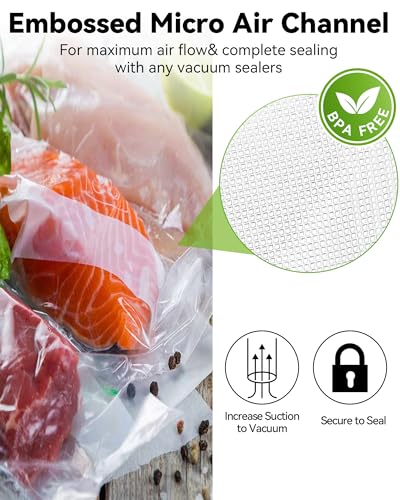 AENTGIU 400 Vacuum Sealer Storage Bags, 8x12 Inch Seal a Meal Bags - size: Precut 8" x 12" Quart (400 count)