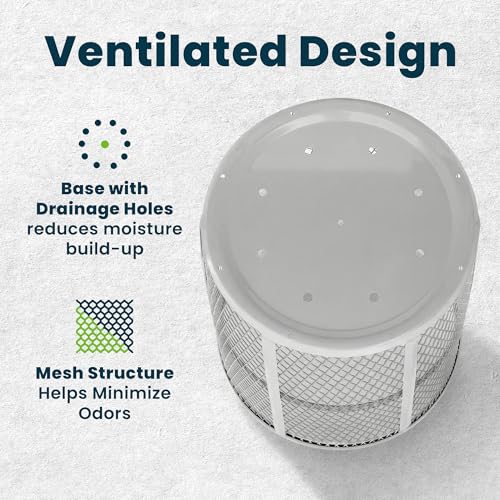 Alpine 48 Gallon Commercial Outdoor Mesh Trash Can – Open Top Weather Resistant Heavy Duty Metal Wire Garbage Receptacle for Parks and City Streets - Silver - color: Silver