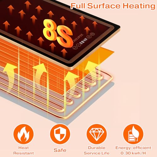 Electric Warming Tray for Buffet Party, 40"x12", Tempered Glass Food Warmer - size: 40x12 Inch