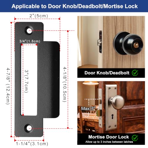 Oversized Strike Plate for Shifting Doors or Mortise Locks - color: Matte Black
