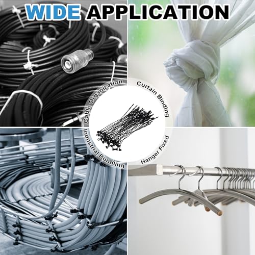 1000 Pcs Beaded Loop Tie Fasteners 3 Inch Snap Lock Pin Black - color: Black, size: 3 Inch