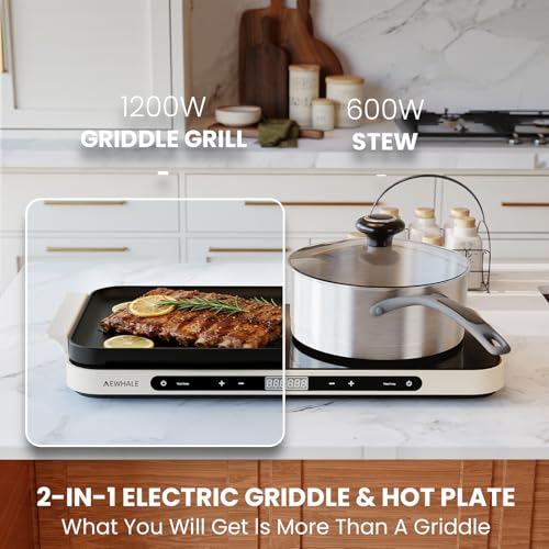AEWHALE Countertop 2 Burners, Electric Hot Plate