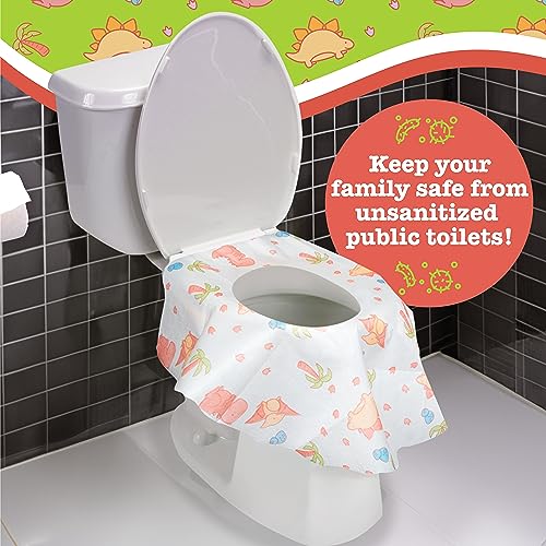 Potty Shields Waterproof Disposable Toilet Seat Covers, Dinosaurs 20 Pack - color: Dinosaurs, size: 20 Pack