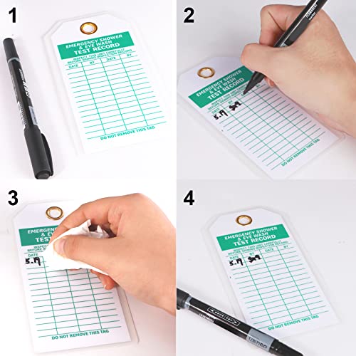 Lionshop Heavy Duty Emergency Shower and Eyewash Test Record, Double-Sided Inspection Record Tag, 5.75" Height x 3" Width, 0.375" in Brass Eyelet Size, Green Ink on White (Pack of 50) - color: Shower & Eye Wash Test Record Tag, size: 50PACK