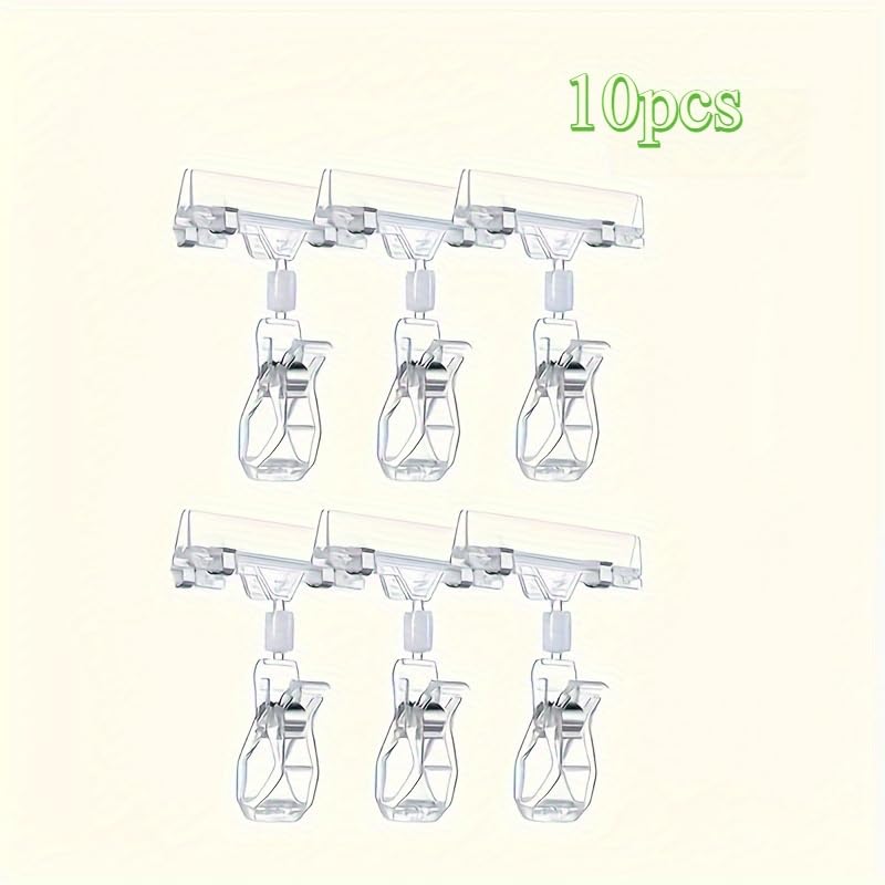 10pcs Clear Plastic Signage Clips for Shelves, Retail Price Tag Holders for Office, Reading, Dining Use