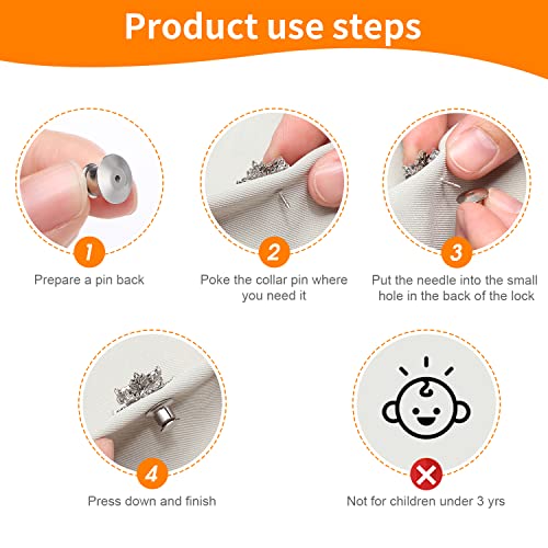 Ceryvop 30 PCS Locking Pin Backs Keepers Clasp, Metal Pin Locks Back