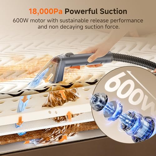 Uwant 18Kpa Carpet Cleaner Machine with Pet Pro Cleaner&Tools Set of 1 - color: Blue-Gold
