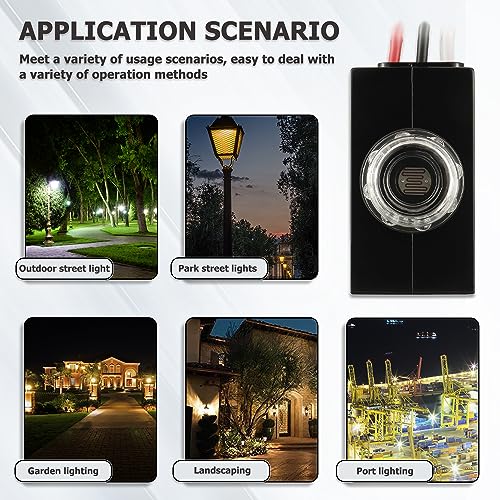 BOJACK Outdoor Hard-Wired Post Eye Light Control with Light Sensor Direct Wire-in Electronic Photocontrol with Photocell Light Sensor for Outdoor Lighting