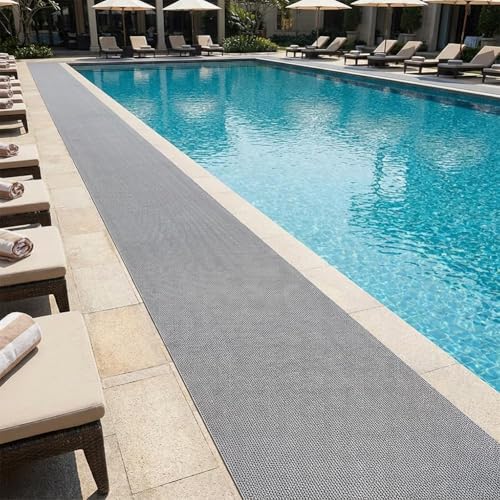 Thick PVC Drainage Floor Mat 1x4FT, Non Slip Flooring Mats Swimming Pool Bathroom Mat Anti-Fatigue Heavy Duty Commercial Floor Mats for Outdoor Balcony Garage Restaurant Sauna SPA, Grey - color: Grey, size: 1x4FT