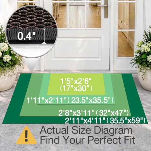 LUMI Outdoor Door Mat Traps & Hides Dirt 23.5x35.5, Outside Entrance, Brown - color: Brown, size: 1'11" x 2'11" (23.5"x35.5")