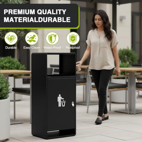 Commercial Trash Can with Lid, Large Capacity for Office/Hotel/Patio