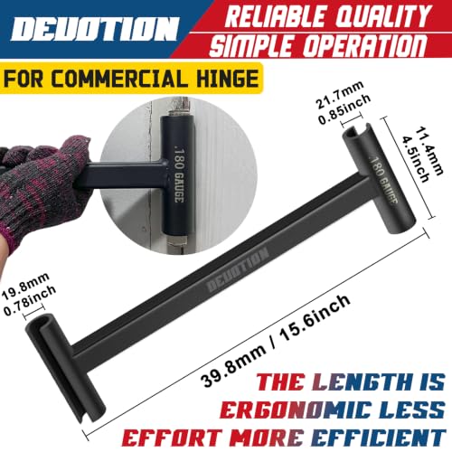 Door Hinge Adjustment Tool for .134 and .180 Gauge Commercial Hinge Bender, Double Head Long Handle Door Alignment Tool, Heavy Weight Door Adjustment Bender