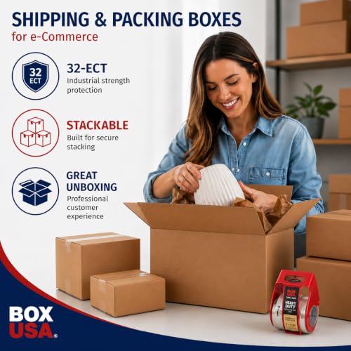 BOX USA Small Boxes Holds 65lbs, 10x10x10 25-Pk for Shipping - size: 10x10x10" (25-Pack)