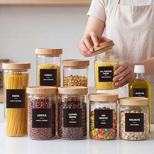 276 Pantry Labels for Food Containers - color: Black