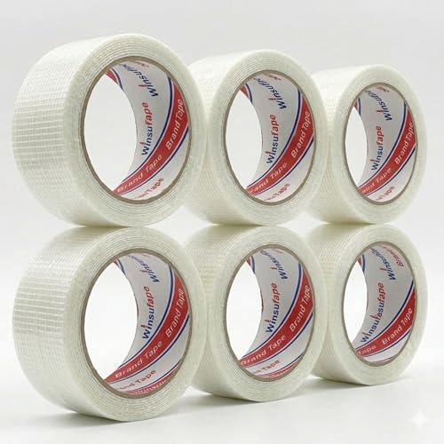 Strong Fiberglass Packing Tape 1.88 inches 22 Yards 6 Rolls