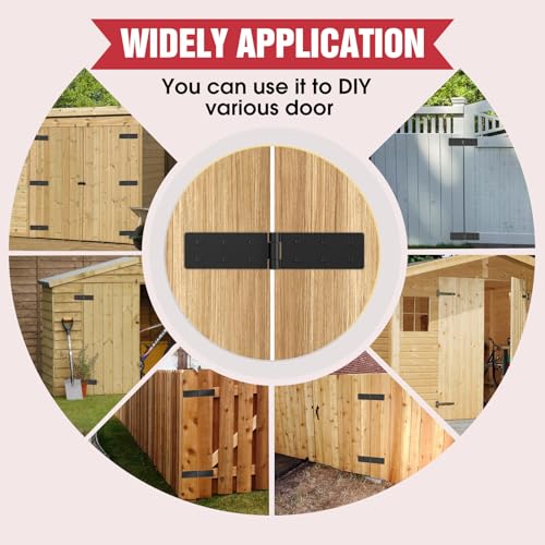 Heavy Duty Gate Hinges – 270° Fold-Flat, Rust-Proof Black Iron (6PC)