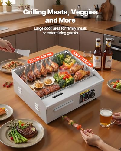 VEVOR Commercial Electric Griddle, 18", Countertop Flat Top Griddle - size: 18"
