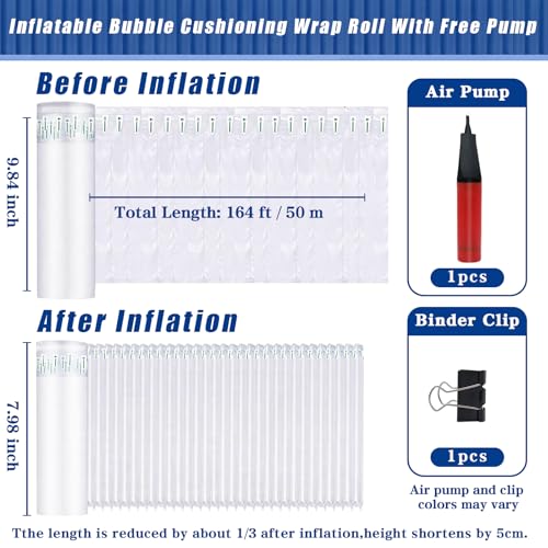 Extra Thick Bubble Wrap,9.84” x 164 ft Air Pillows For Shipping - size: 9.84 inch x 164ft