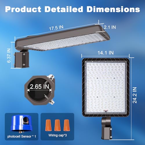 480W Parking Lot Light Slip Fitter Mount Dusk to Dawn 2 Pack - size: 480W/Slip Fitter/2PC