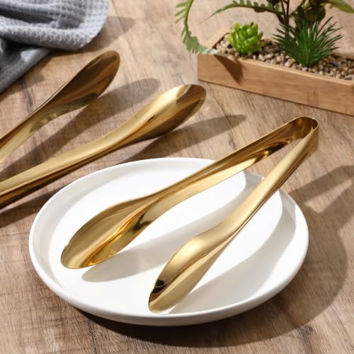2 Pack Gold Polished Serving Tongs 12 Inch - color: Gold, size: 12 Inch