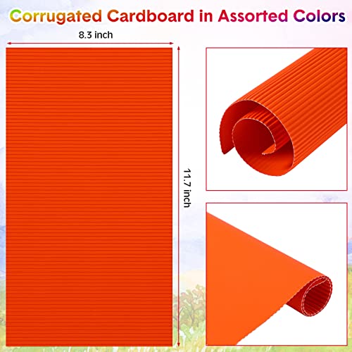 Thenshop 108 Colored Corrugated Cardboard Sheets 8.3 x 11.7 Inches