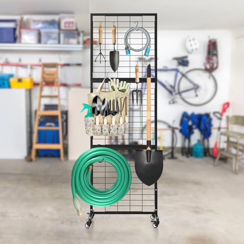Foldable Gridwall Panel Display Rack w/Braked Wheels (Set 2) - color: Style 1