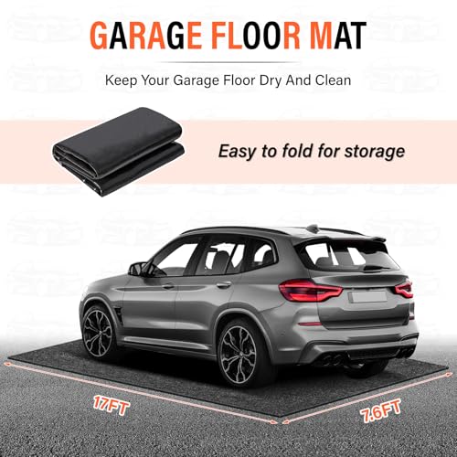 17 x 7.6FT Extra Large Garage Floor Mat, Oil Leaks Absorbent Oil Spill Mat - size: GFM-17 x 7.6FT