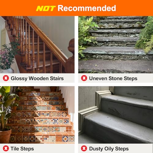 Spurtar Non Slip Staircase Step Treads, 6"x24" 15 Pack Anti Slip Tape for Stairs Indoor, Transparent Grip Tape for Stairs, Clear Skid Guard Safety Stair Runners for Wooden Steps - size: 6"x24"